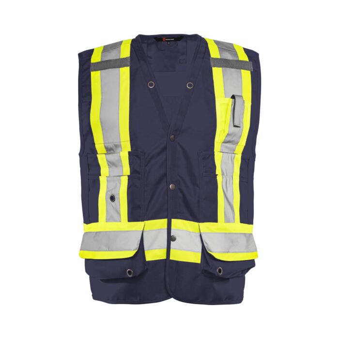 Deluxe Surveyor Vest, 4" Refl. Tape, Navy Blue, X Large- 1 Each