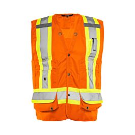 Deluxe Surveyor Vest, 4" Refl. Tape, Orange, Large- 1 Each