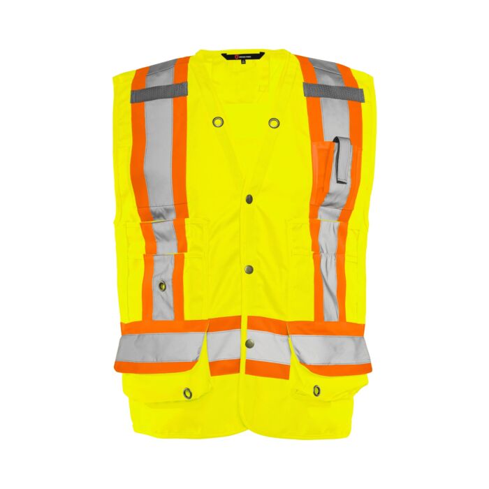 Deluxe Surveyor Vest, 4" Refl. Tape, Yellow, 4XL- 1 Each