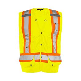 Deluxe Surveyor Vest, 4" Refl. Tape, Yellow, Large- 1 Each