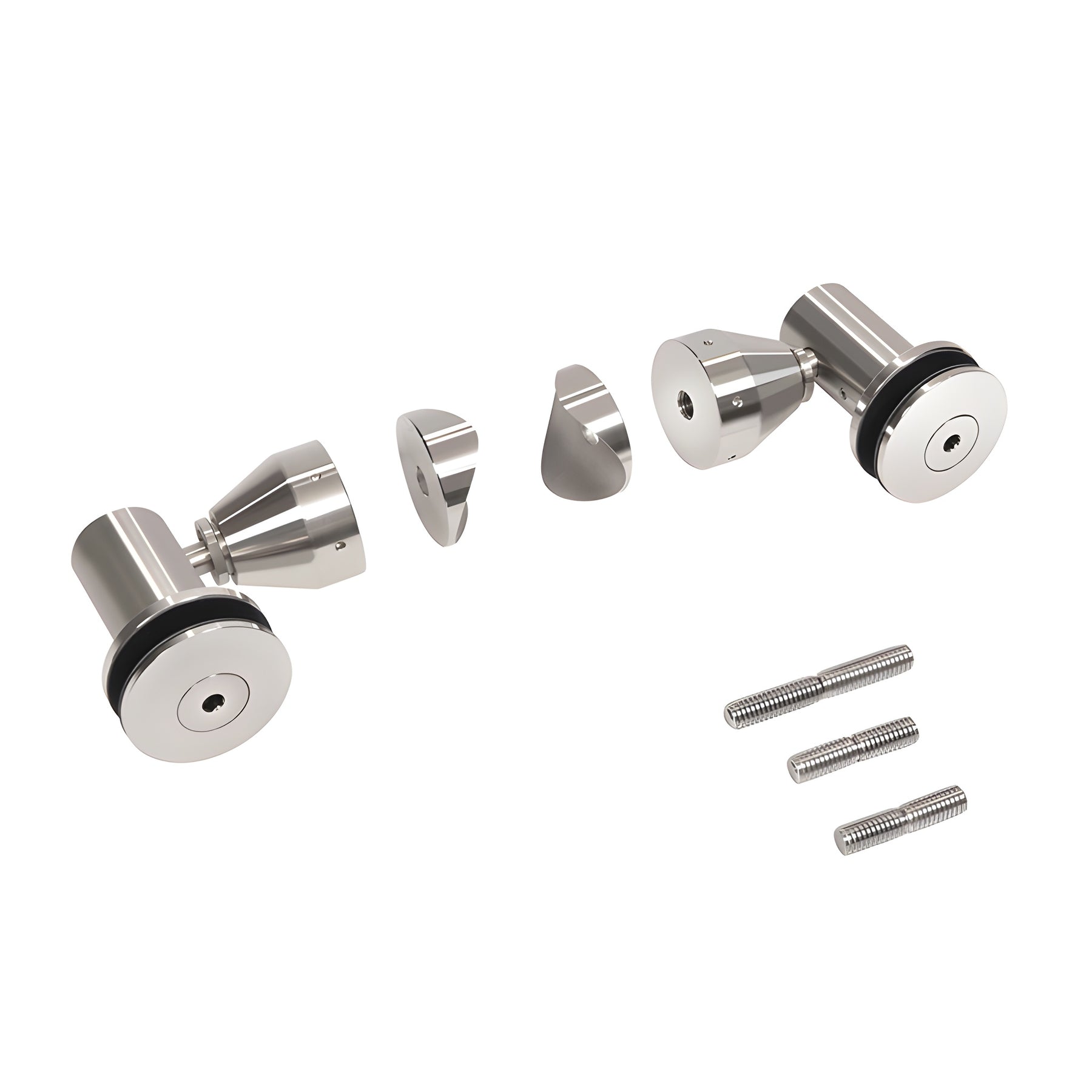 CRL Polished Stainless Double Arm Swivel Fitting Set for 1/2" Glass