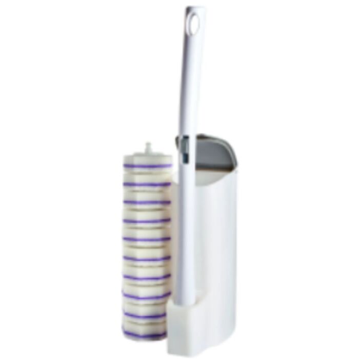 Disposable Toilet Scrubber Kit - Includes Caddy & 10 Refills