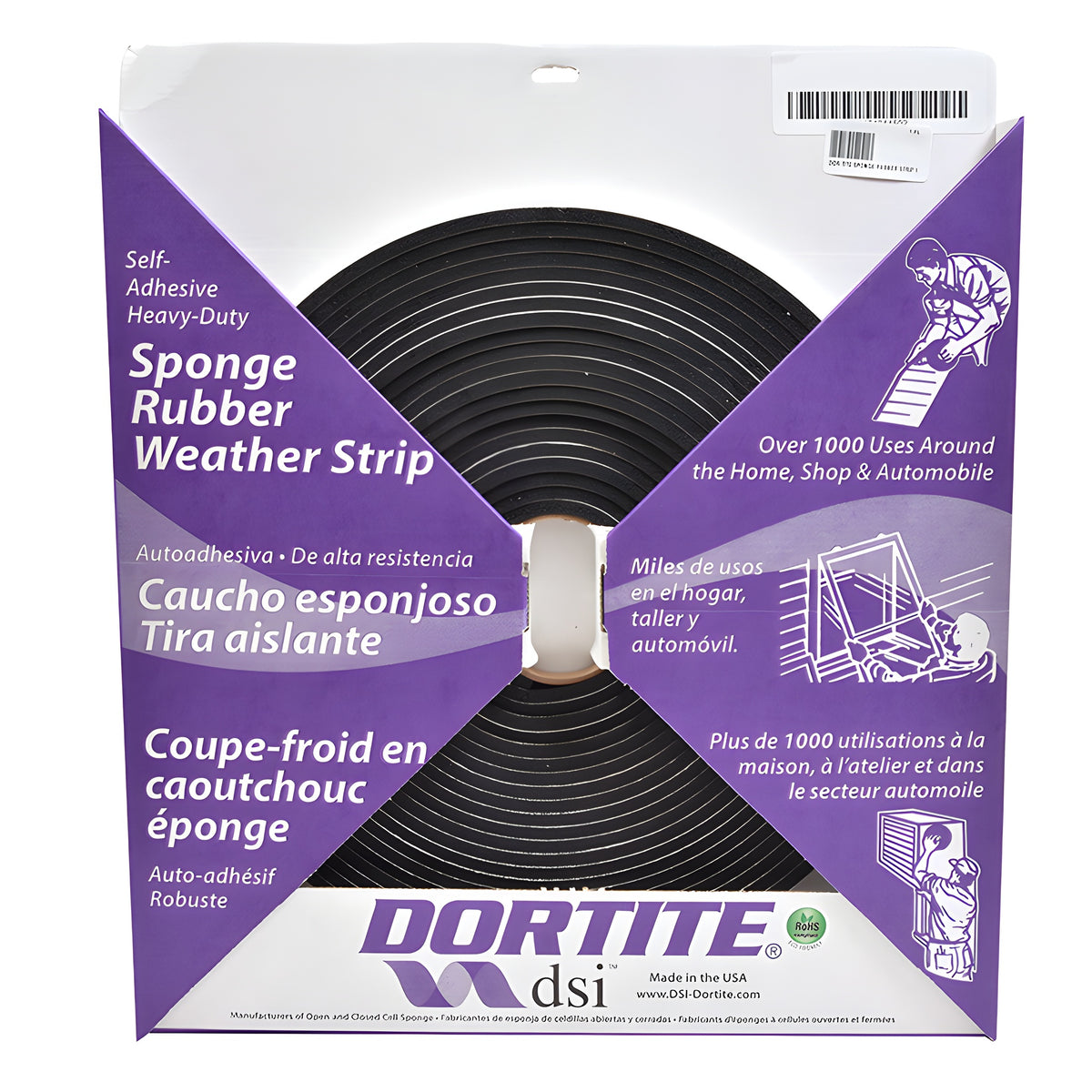 CRL 9/16" x 1" Dor-Tite Sponge Rubber Strip
