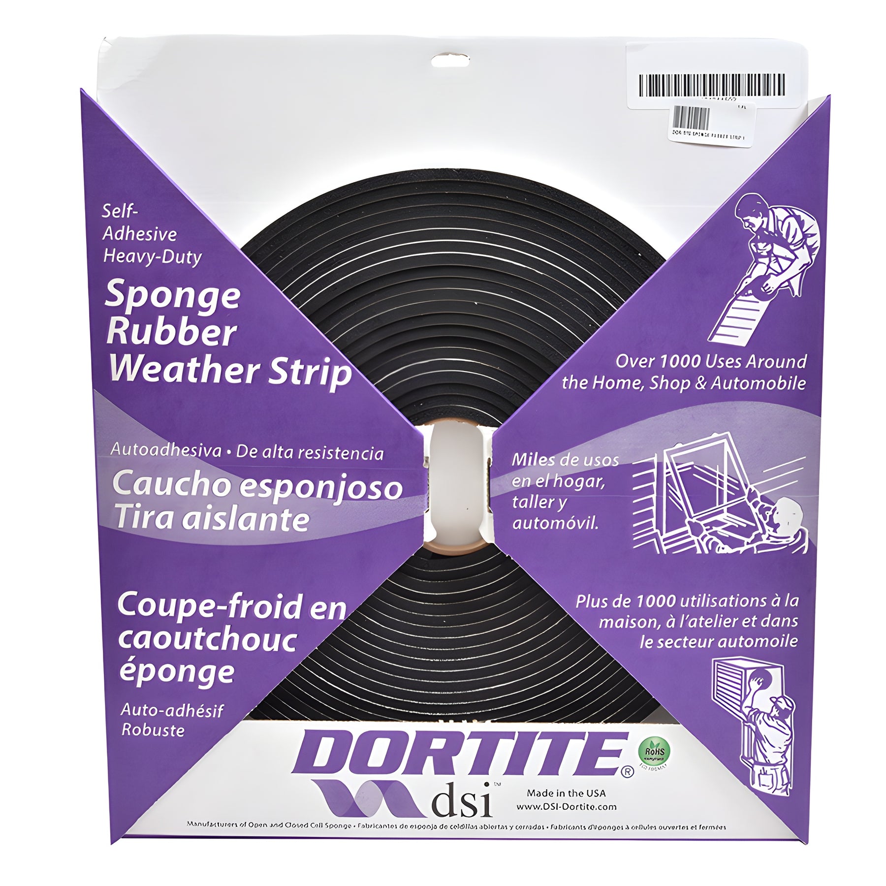 CRL 9/16" x 1" Dor-Tite Sponge Rubber Strip