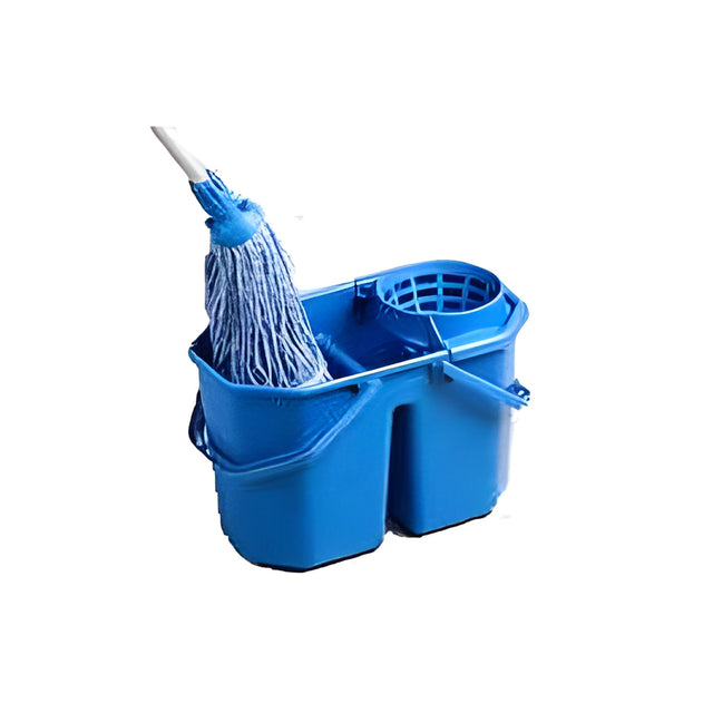 Double Bucket with Cone Wringer, Blue, 15L- 1 Ea