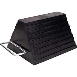 Double Sided Rubber Wheel Chock with Handle, 8"W x 9"H x 6"D -1 Ea