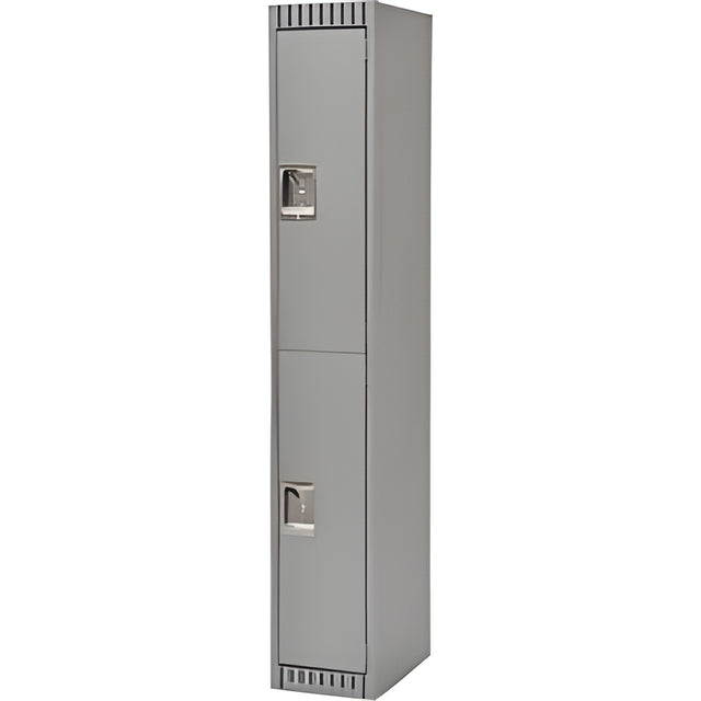 Double Tier Lockers, Bank of 1, 12"x 18"x 72", Grey