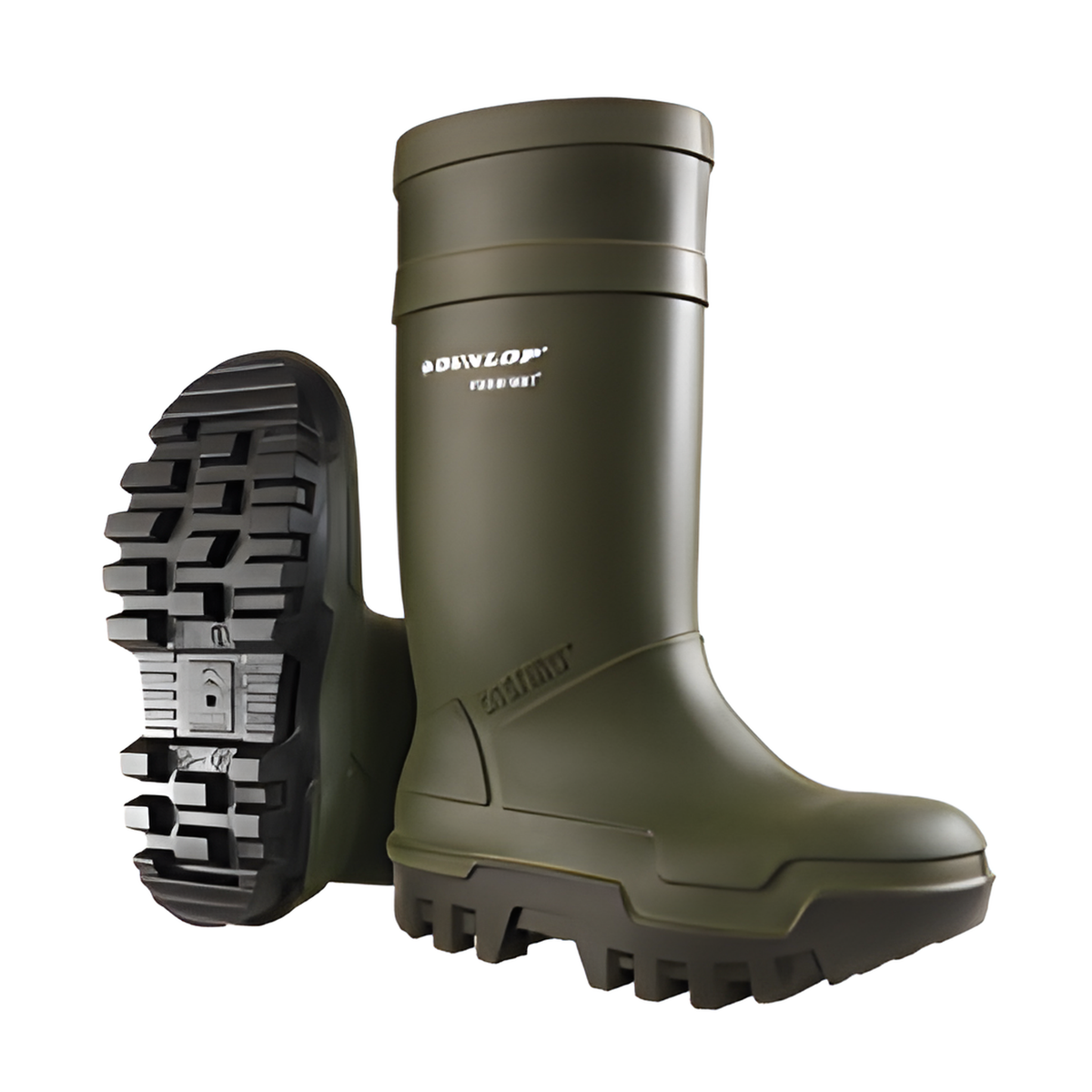 Dunlop Purofort Boots, Green, Size 10- 1 Pair