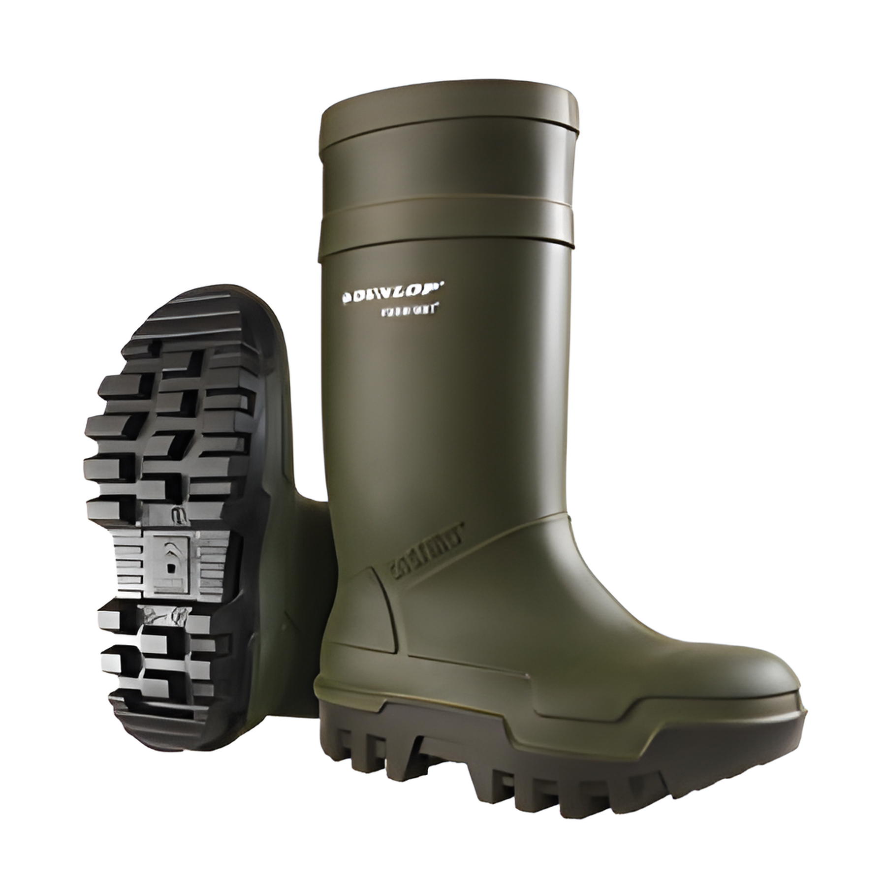 Dunlop Purofort Boots, Green, Size 13- 1 Pair