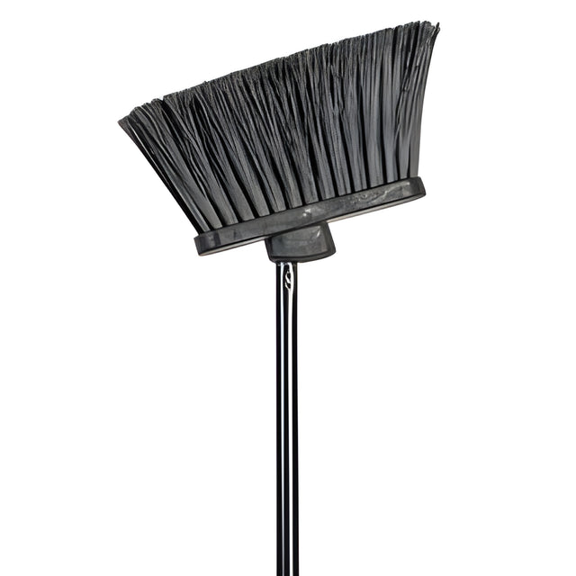 Duo-Angle Broom, 10" with 48"Handle, Black – 6/Case