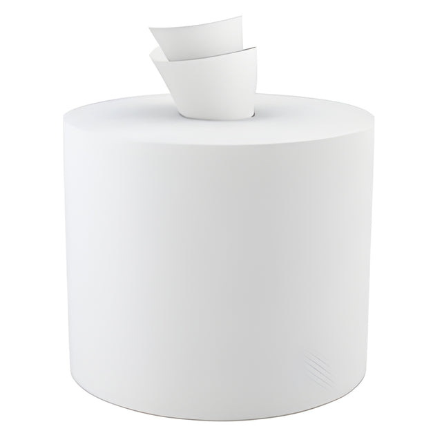 DuraPlus Center Pull Paper Towel, 1 Ply, White, 500'- 6 Rolls / Case