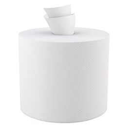 DuraPlus Center Pull Paper Towel, 1 Ply, White, 500'- 6 Rolls / Case