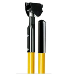 Dust Mop Handle, Snapper Style, Fiberglass, Yellow, 60"- 1 Ea