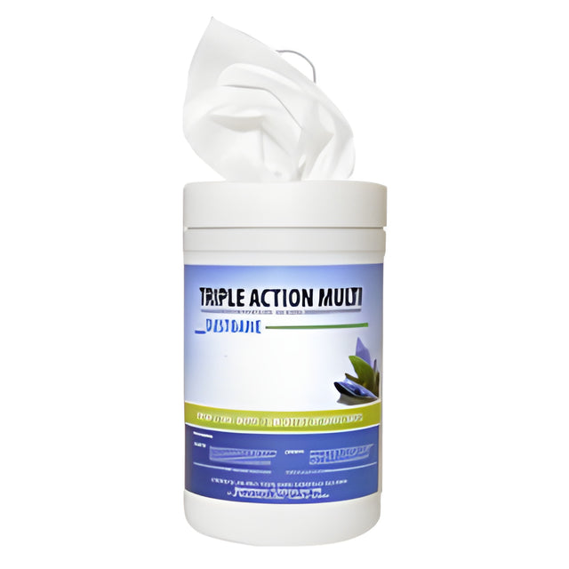 Dustbane Triple Action Multi Cleaner, Degreaser, Disinfectant – 120 Wipes x 6 Containers
