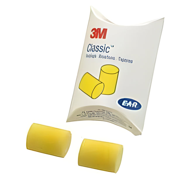 3M E-A-R Classic Foam Earplugs, Pillow Pack, One-Size – 200 Pairs/Box