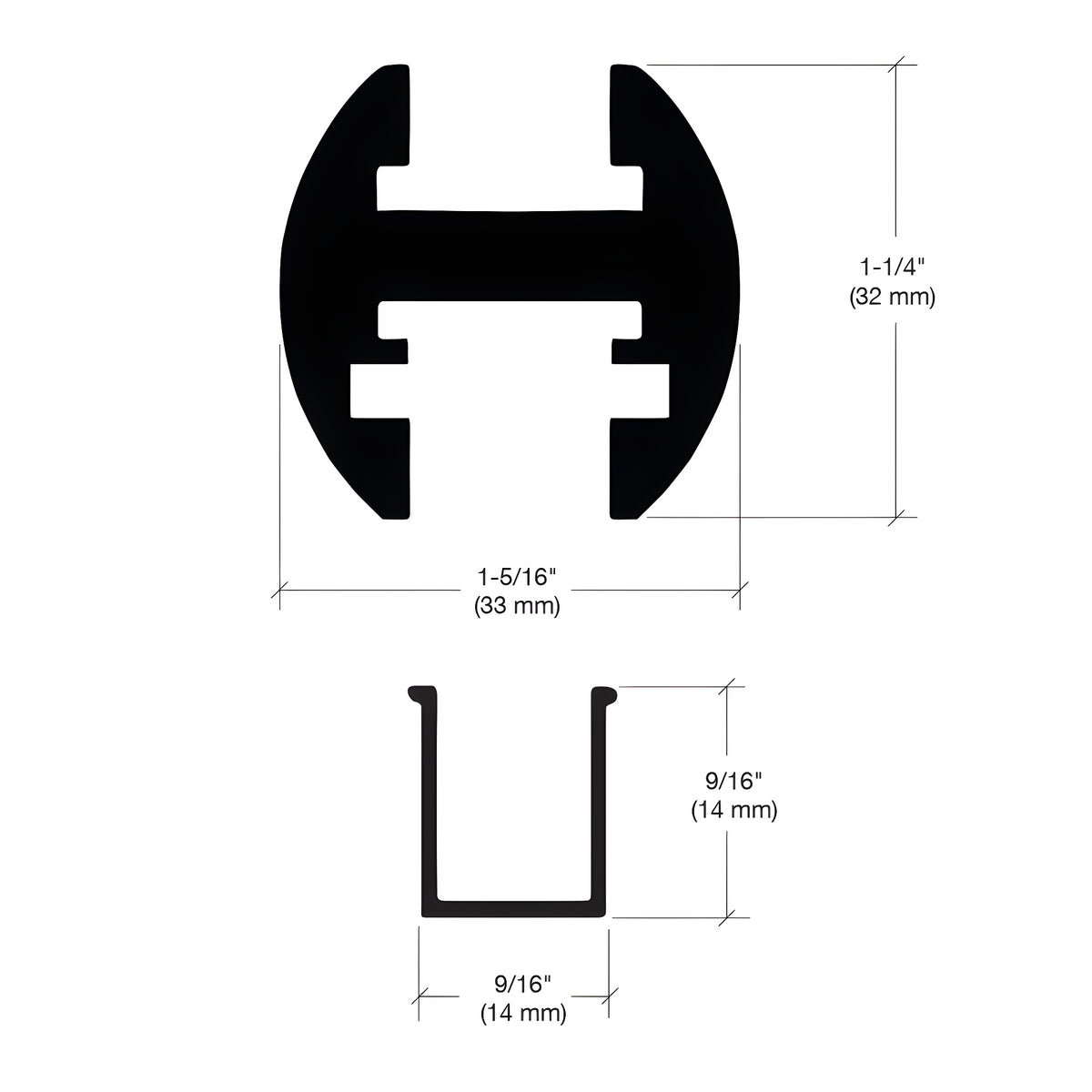 CRL Brite Anodized 95" EZ-Adjust Shower Door Header Kit