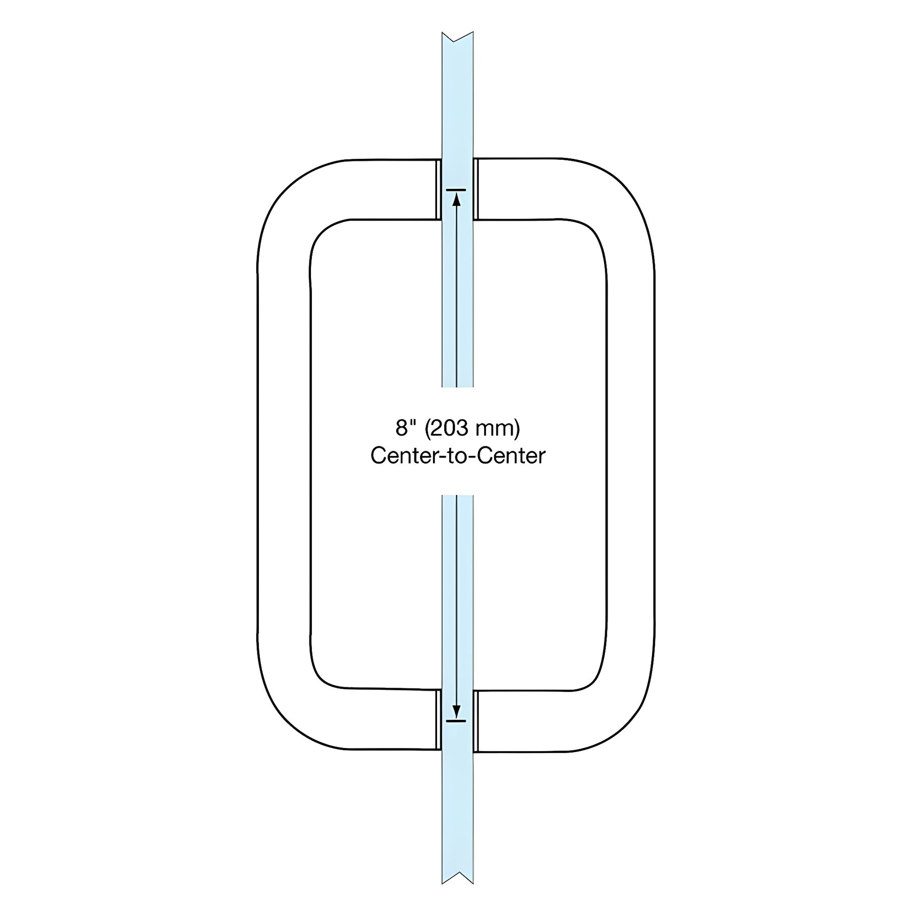 CRL Polished Brass 8" Back-to-Back Solid 3/4" Diameter Pull Handles Without Metal Washers
