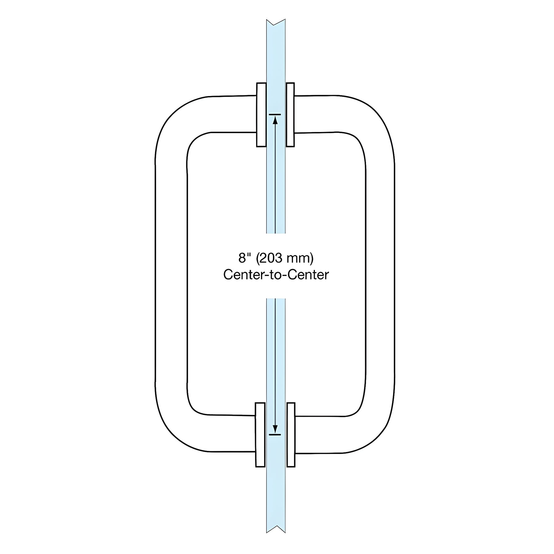 CRL Rose Gold 8" Back-to-Back Solid Brass 3/4" Diameter Pull Handles with Metal Washers
