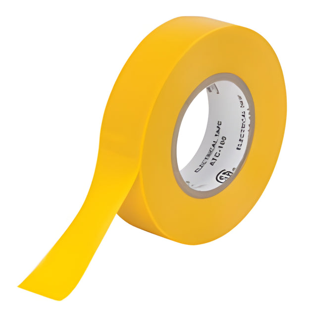 Electrical Tape, 19 mm x 18 m, Yellow, 7 mils