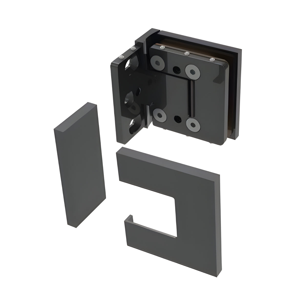 CRL Matte Black Bellagio Adjustable Wall Mount Offset Back Plate Hinge