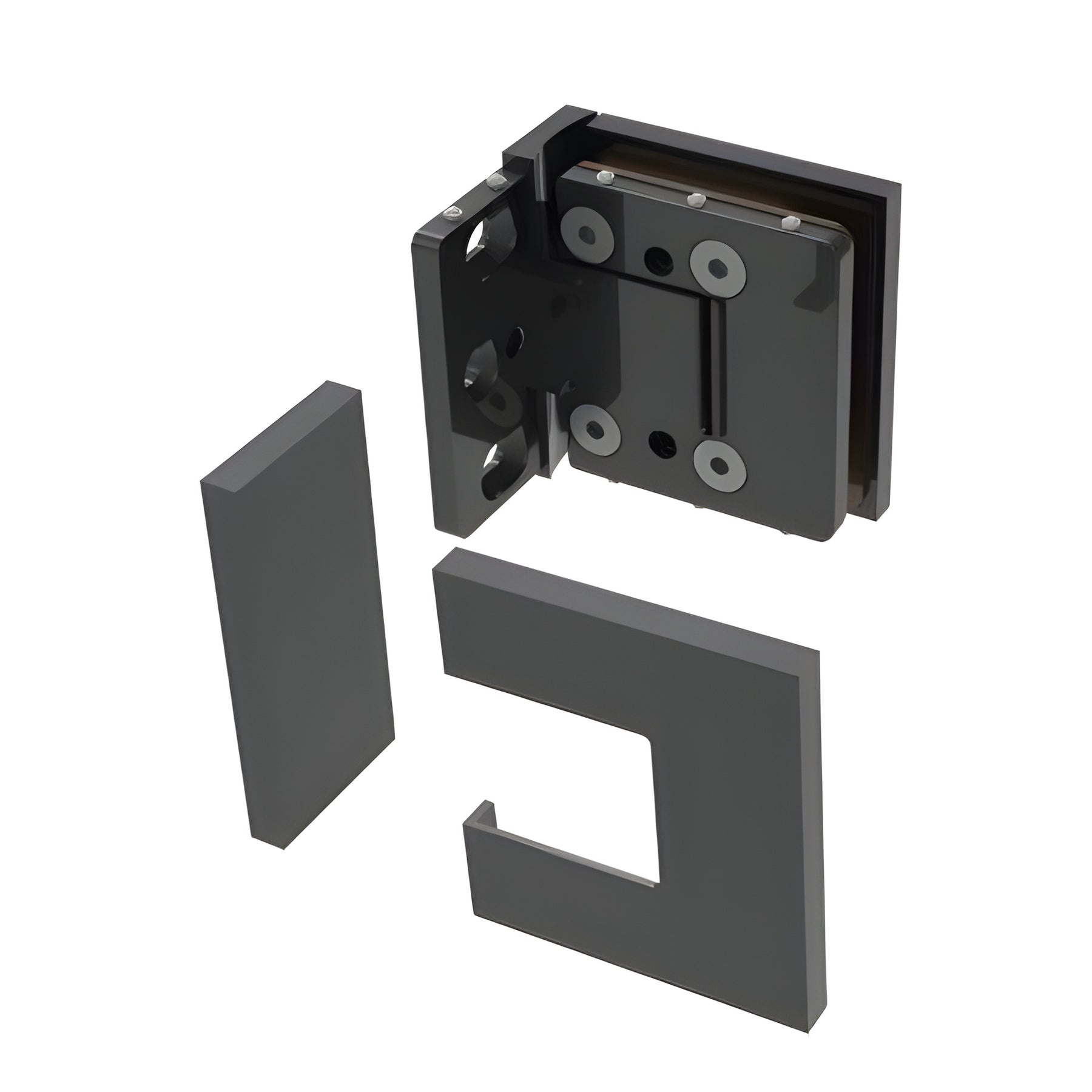 CRL Matte Black Bellagio Adjustable Wall Mount Offset Back Plate Hinge