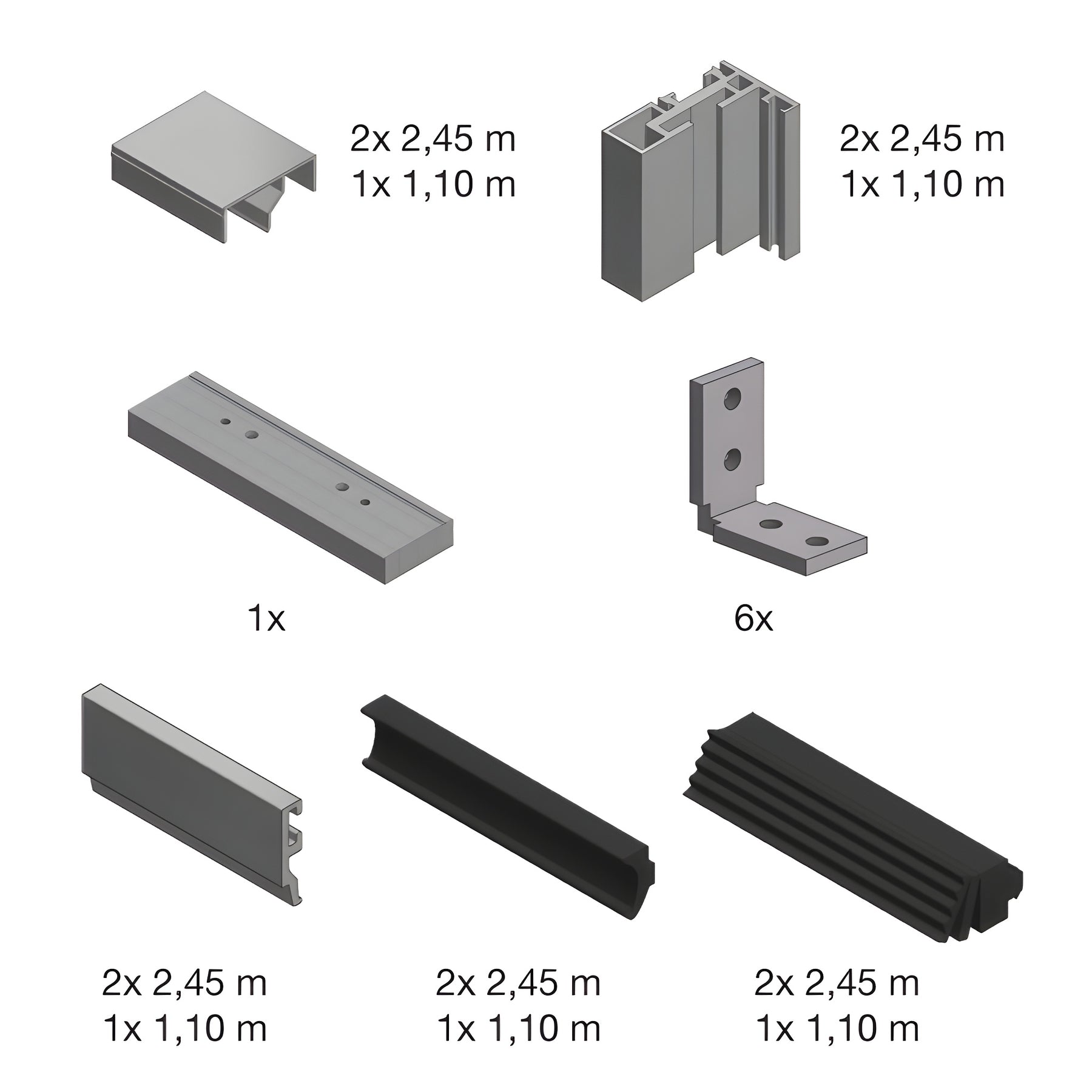 Fallbrook Matte Black Center Pivot Door Frame Kit for Adjacent Fixed Panels