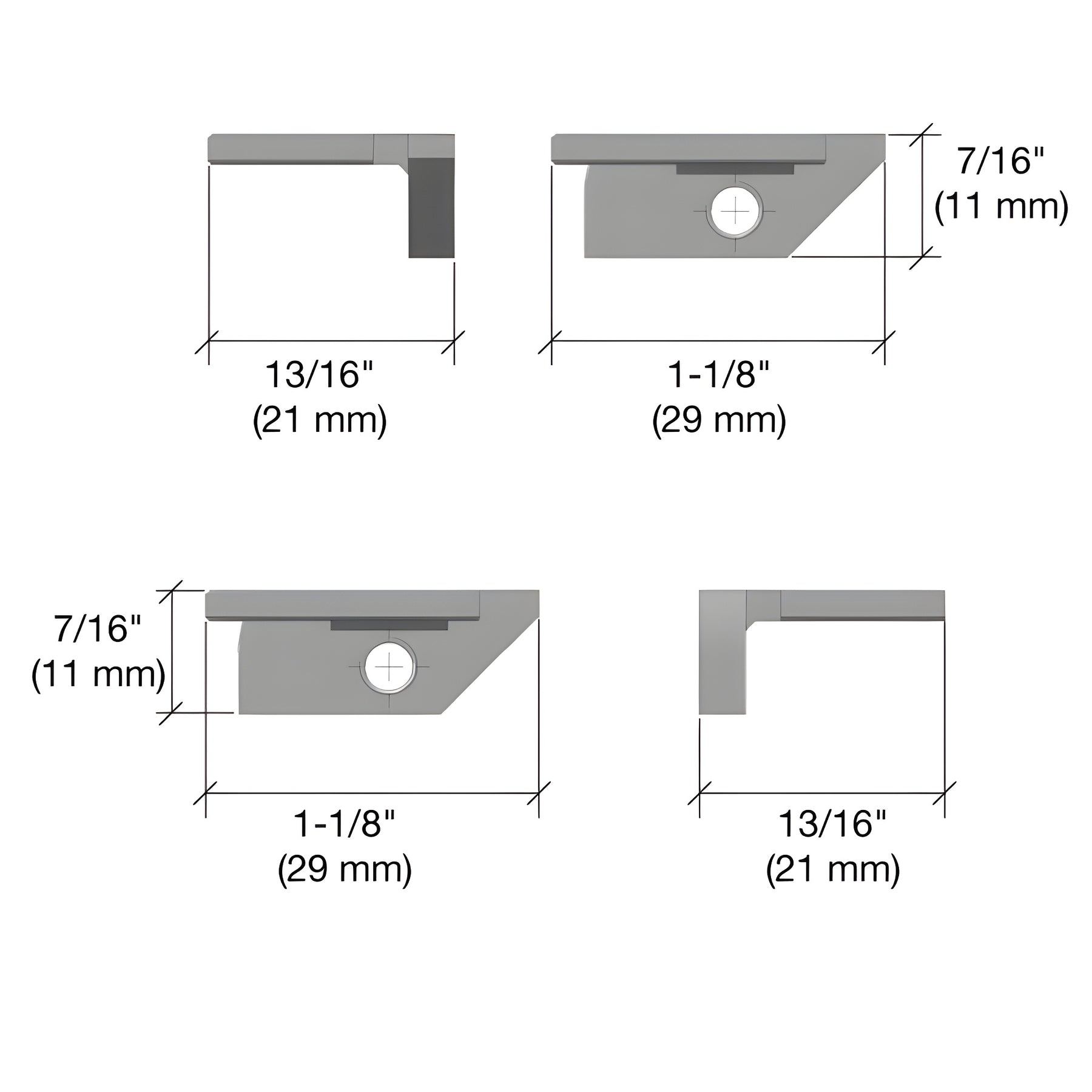 Fallbrook Satin Anodized Transom Support Clip (1 Pair)