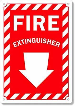Fire Extinguisher Sign, Plastic- 7" x 10"