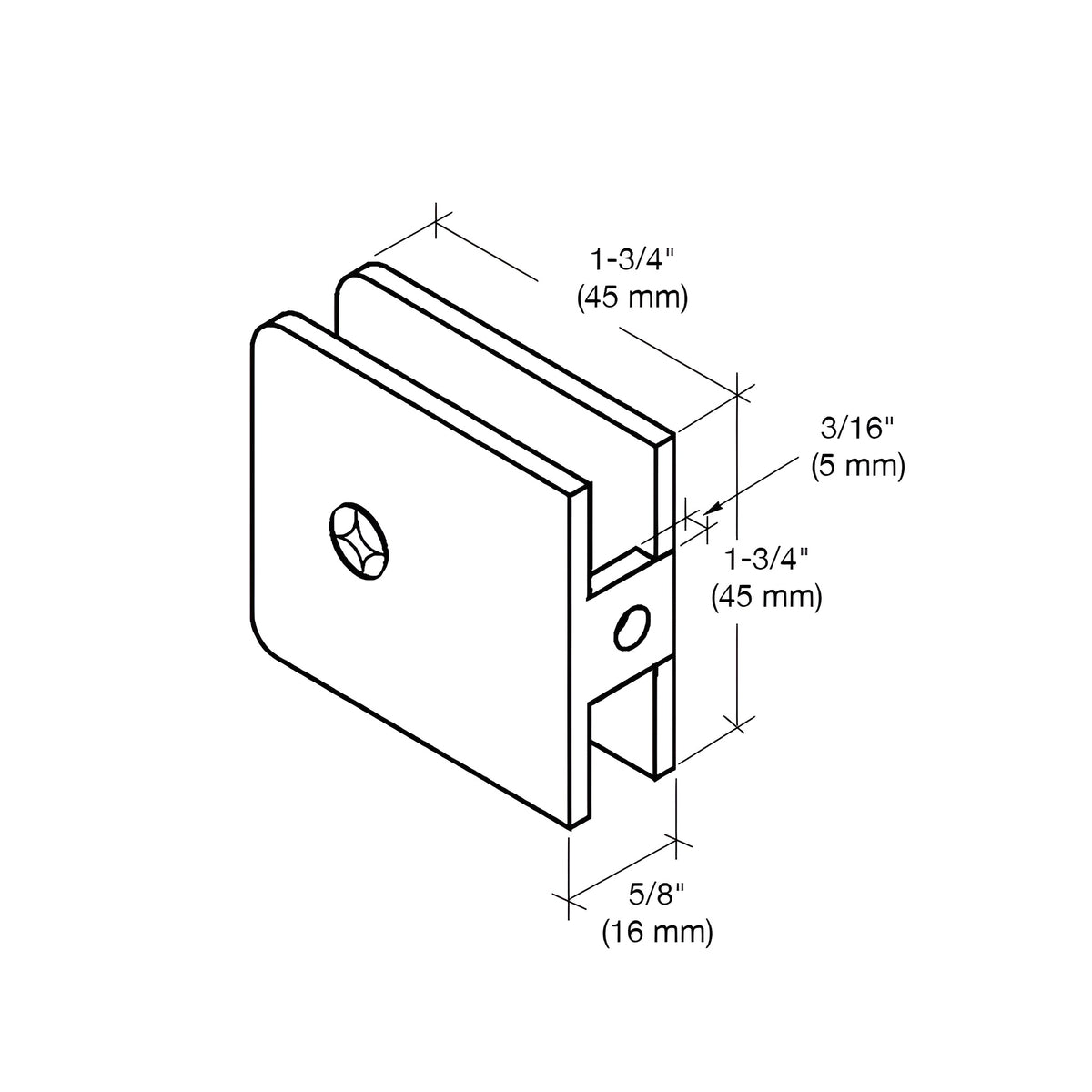 CRL Satin Brass Traditional Style Fixed Panel U-Clamp