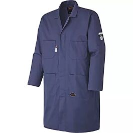 Flame-Gard FR/Arc Rated Anti-Static Shop Coat, Cotton, Navy Blue, Medium- 1 Each