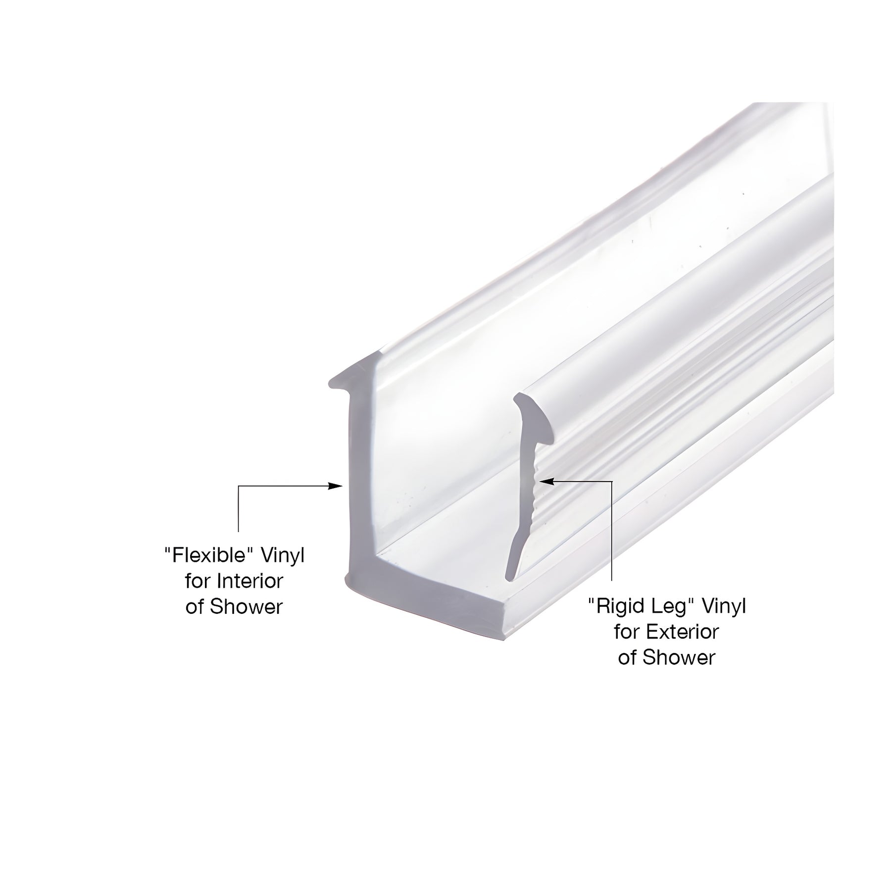 CRL Brite Anodized Dry Glaze U-Channel With Vinyl