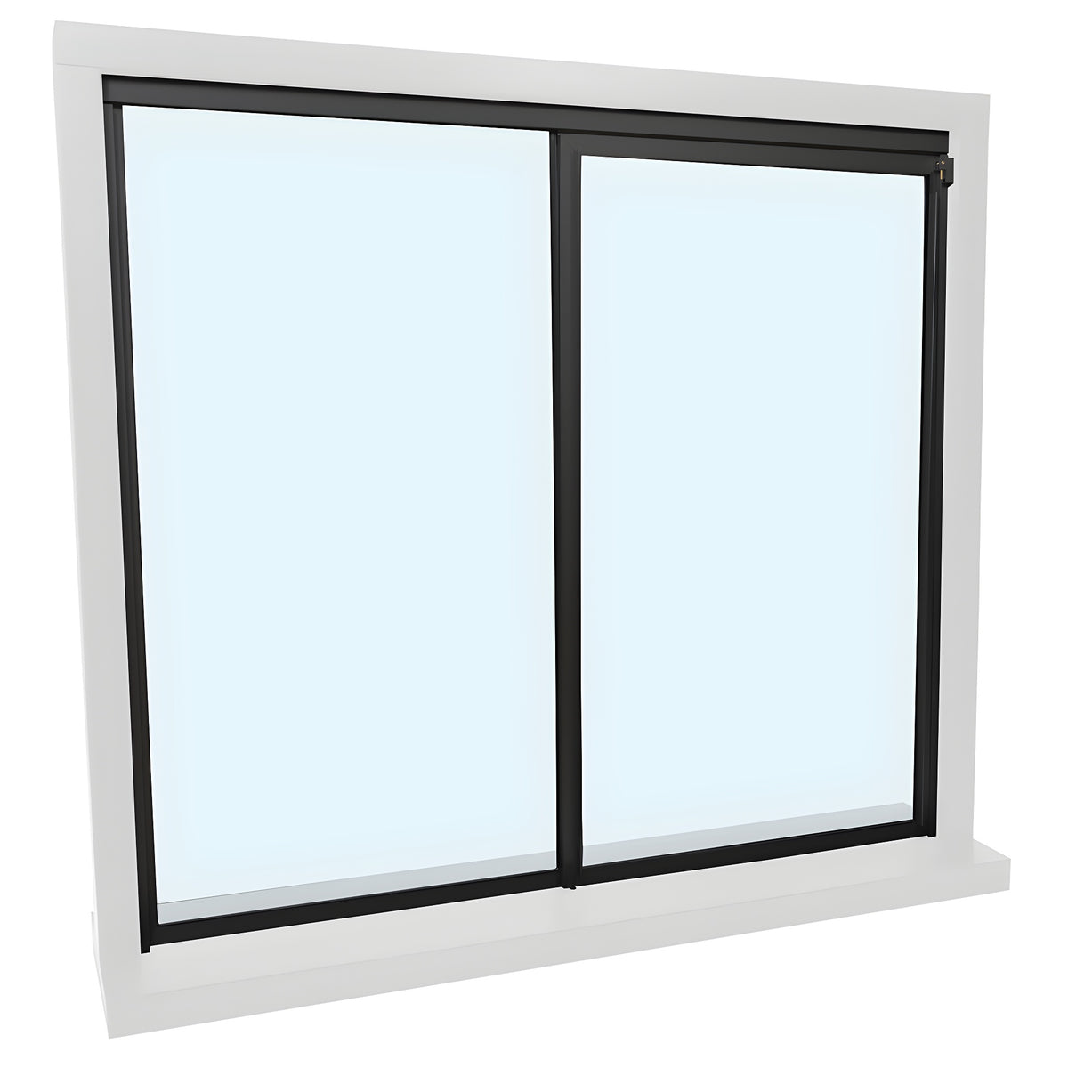 CRL Florence Duranodic Bronze Factory Glazed "OX" Model with 1/4" Tempered Glass Pass-Thru Assembly 48" Width 48" Height