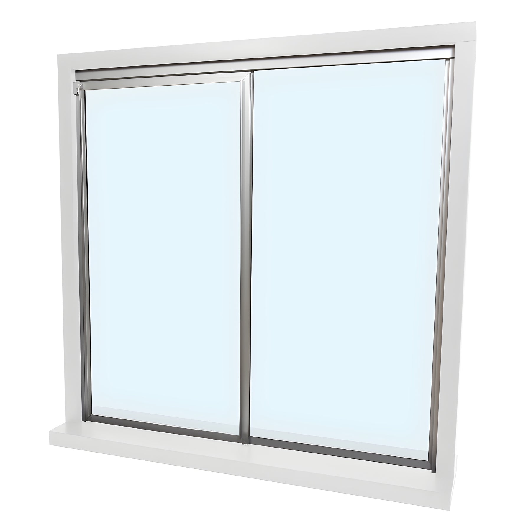 CRL Florence Satin Anodized Factory Glazed "XO" Model with 1/4" Tempered Glass Pass-Thru Assembly 36" Width 48" Height