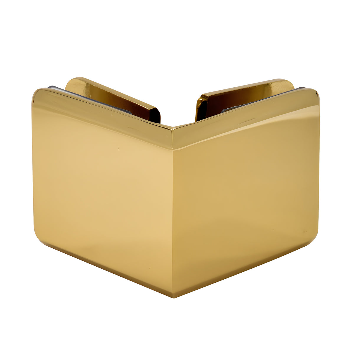 CRL Unlacquered Brass Beveled Style 90º Glass-to-Glass Clamp