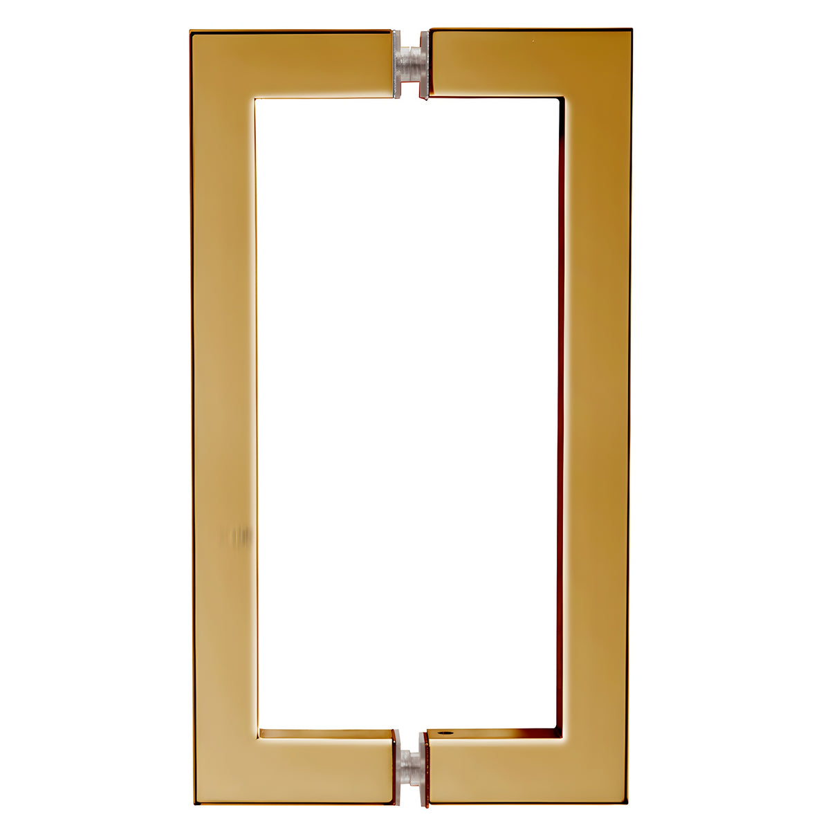 CRL Unlacquered Brass 8" x 8" SQ Series Square Tubing Back-to-Back Pull Handles