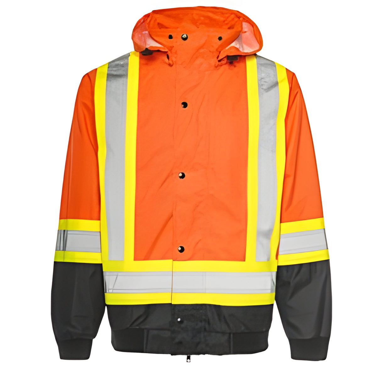 3 - in -1 Winter Traffic Jacket, 4" Reflective Tape, Orange / Black, Medium- 1 Each