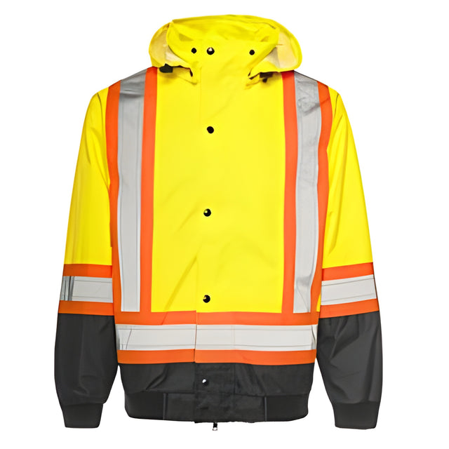 3 – in – 1 Winter Traffic Jacket, 4" Reflective Tape, Yellow / Black, Large