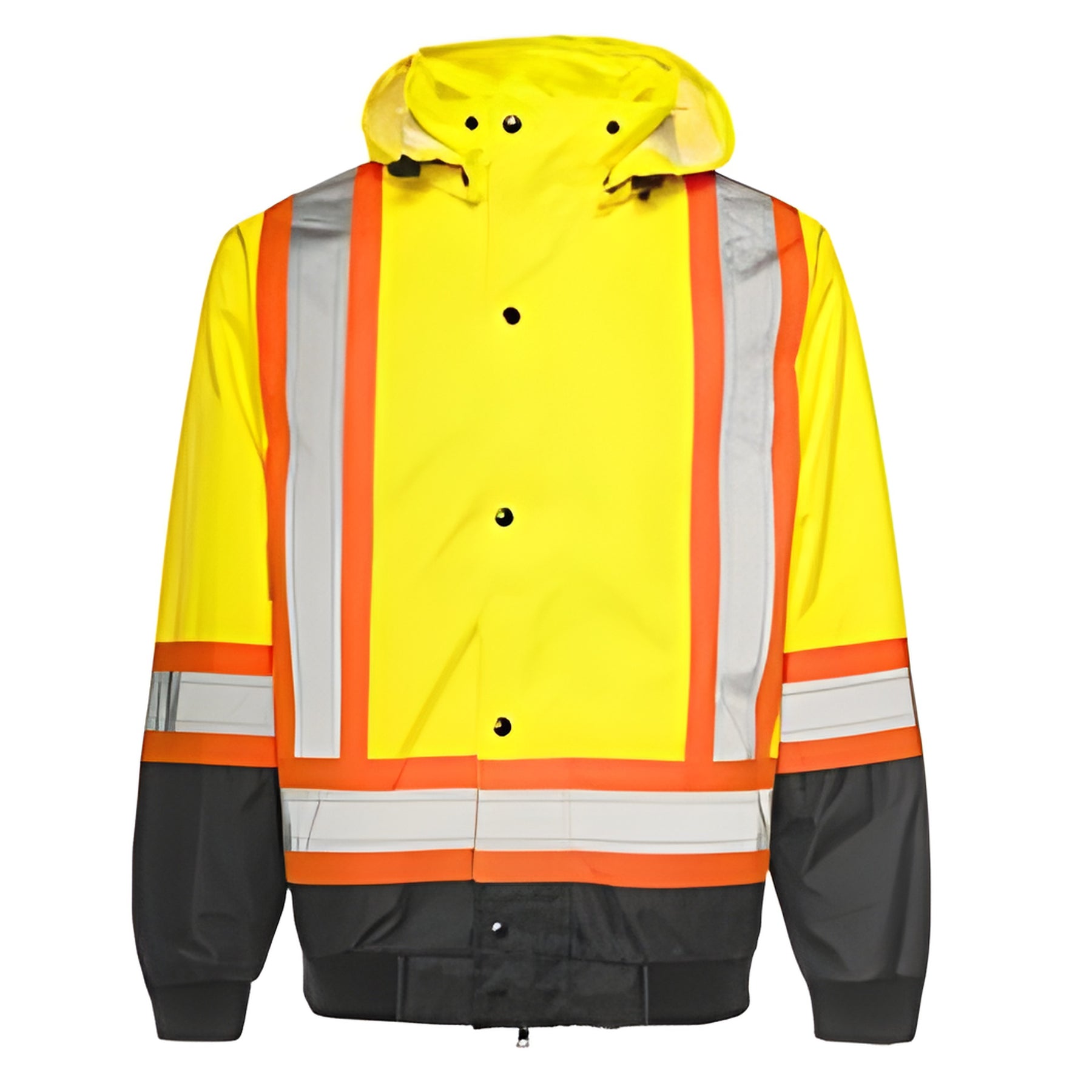 3 - in -1 Winter Traffic Jacket, 4" Reflective Tape, Yellow / Black, Large- 1 Each