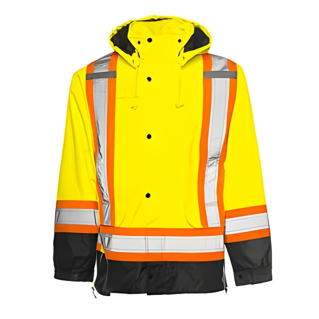 6 – in – 1 Winter Traffic Parka, 4" Reflective Tape, Yellow / Black, Medium