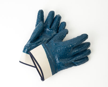 Fully Rough-Coated Nitrile Gloves with Safety Cuff, Mens Size- 12 Pair / Bag