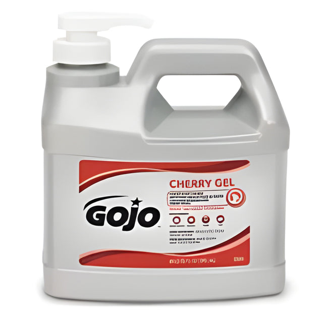 GOJO Cherry Gel Pumice Hand Cleaner- 0.5 Gallon x 4 Pump Bottles / Case, 1/2 Gallons