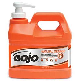 GOJO NATURAL ORANGE Pumice Hand Cleaner- 0.5 Gallon x 4 Pump Bottles / Case