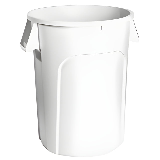 Garbage Container, 32 Gal, White- 1 Ea, 32 Gallon