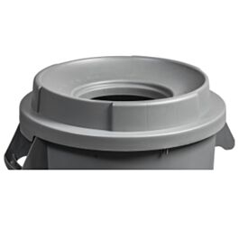 Garbage Container Lid, Funnel Top, 20 Gal, Grey- 1 Ea