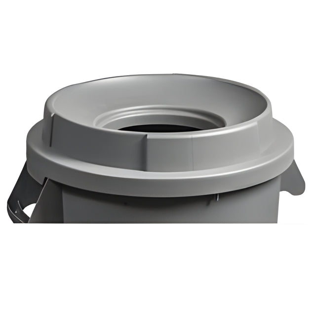 Garbage Container Lid, Funnel Top, 32 Gal, Grey- 1 Ea, 32 Gallon