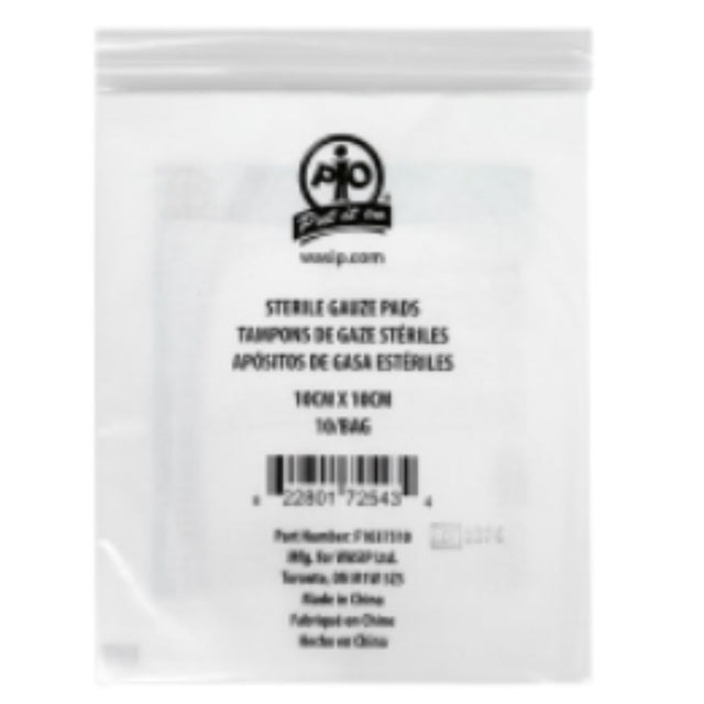 Gauze Pads, 10 x 10cm- 10/ Bag