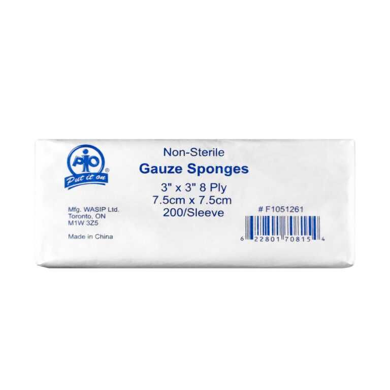 Gauze Sponges, 8 Ply, 7.5cm x 7.5cm- 200 /Box