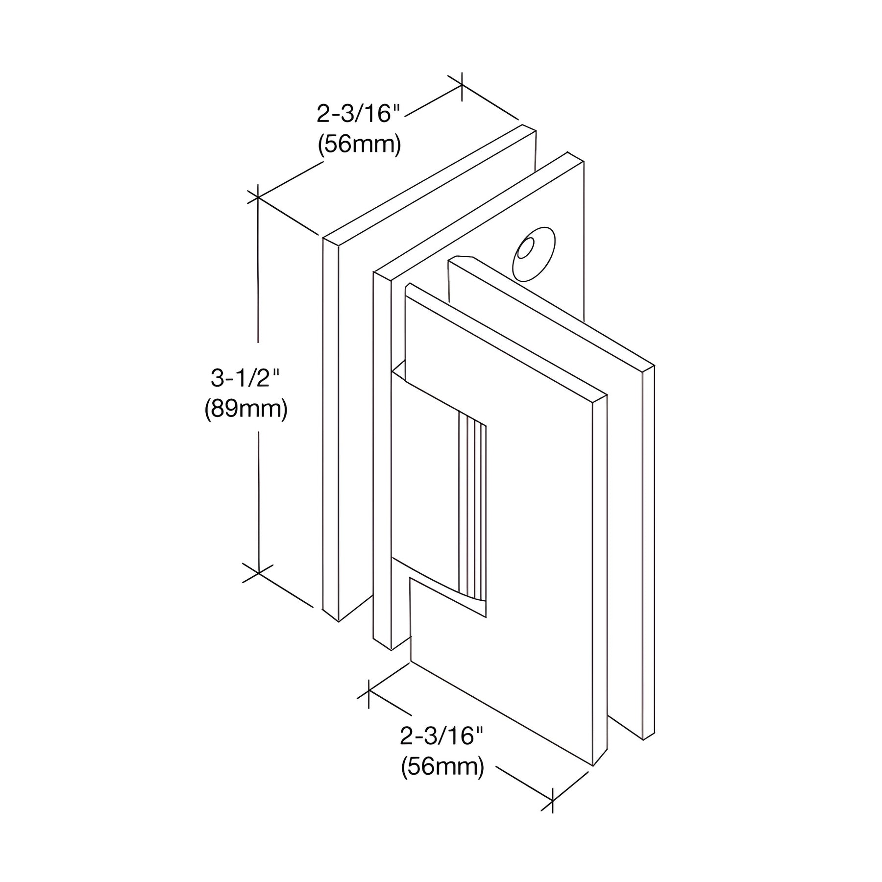 CRL Polished Brass Geneva 092 Series 90 Degree Glass-to-Glass Hinge