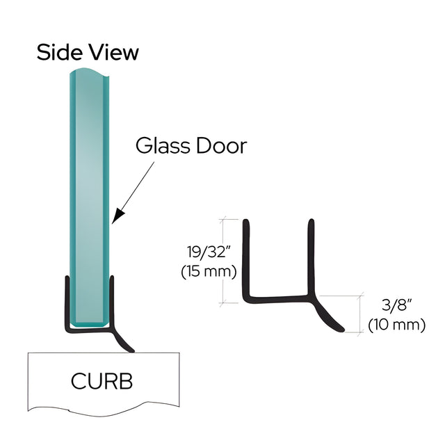 CRL Black Dural Durometer PVC Seal and Wipe for 1/2" Glass