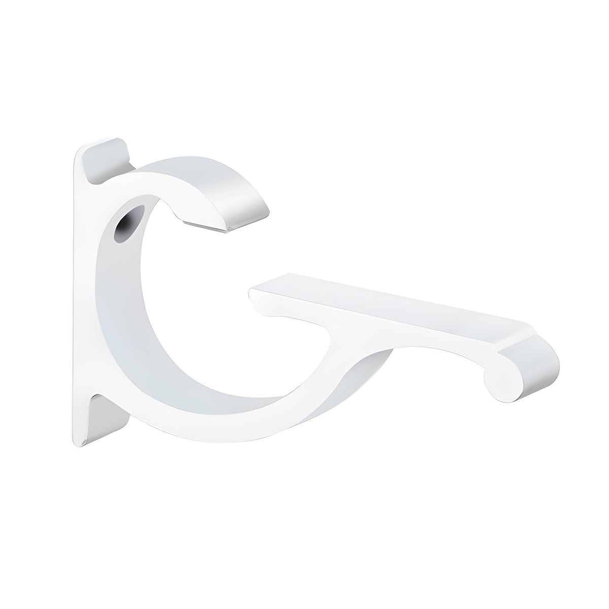 CRL White Designer Aluminum Shelf Bracket for 3/8" to 1/2" Glass